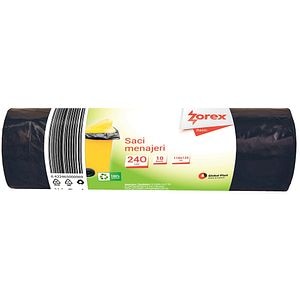 Saci menajeri ZOREX Basic, 10 buc, 240 l, negru