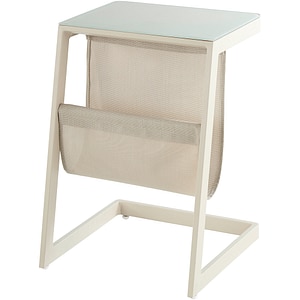 Masa terasa GOODHOME Santorin, aluminiu, 40 x 38 x 56 cm, bej