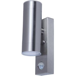 Aplica exterior LED BLOOMA Candiac, 2 x 6W, 760lm, 3000K, IP44, senzor de miscare, crom