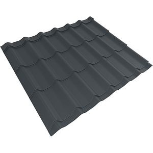 Tigla metalica Bravo structurat, gri (RAL 7016), 0.45 mm x 220 x 120 cm, 2.64 mp