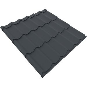 Tigla metalica Bravo structurat, gri (RAL 7016), 0.45 mm x 220 x 120 cm, 2.64 mp