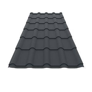 Tigla metalica, Gri, RAL 7016, 0,5 mm x 224 x 118.5 cm, mediteran, 2,65 mp  Bravo 