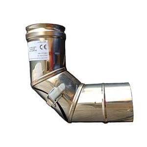 Cot usa cazan peleti ROFORTIS 53919, 90 grade, 80mm, inox