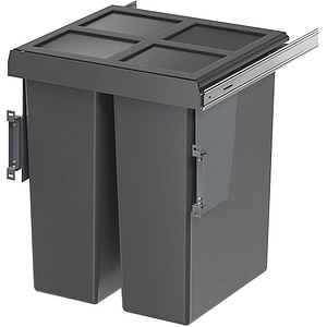 Cos de gunoi GOODHOME 101049002, incorporabil, 2 compartimente, 58l, plastic, gri