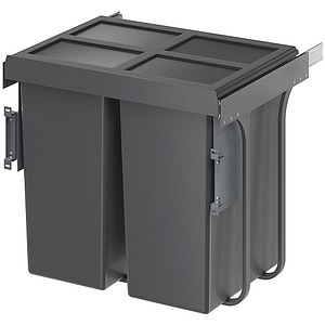 Cos de gunoi GOODHOME 101049004, incorporabil, 2 compartimente, 92l, plastic, gri