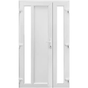 Usa dubla, PVC, alb, 4 camere, stanga, 120 x 205 cm