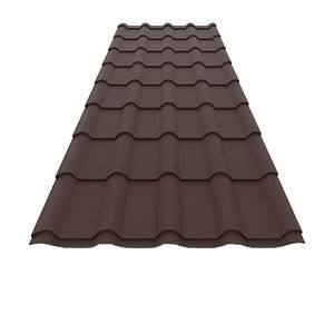 Tigla metalica, Maro, RAL 8017, 0,5 mm x 294 x 118,5 cm, 3,48 mp  Bravo Structurat