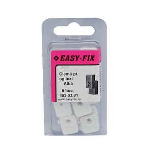 Clema fixat oglinzi plastic alba 8buc