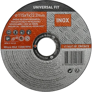 Disc taiere inox metal Universal Fit, 115 x 22.2 mm, negru