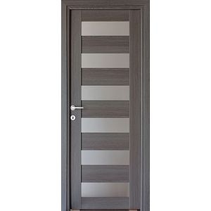 Usa interior Cerna, cu geam, reversibila, MDF, 68 x 203 cm, gri antracit