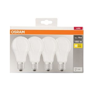 Set 4 becuri LED, E27, 75W, 2700K • Osram