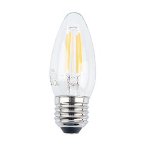 Bec LED, E27, 40W, 2700K, sticla clara, forma lumanare • Osram Star Classic