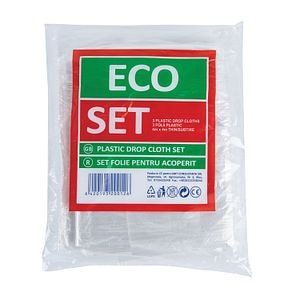 Set 3 folii protectie zugravit, 4 x 4 m, 16 mp, Polietilena