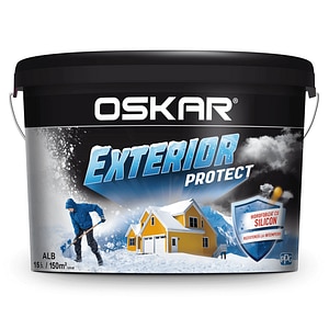 Vopsea lavabila, Oskar Exterior Protect, alb, 15 L