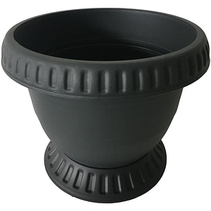 Set ghiveci cu farfurie rotund NAPOCHIM, polipropilena, 34 cm, negru 