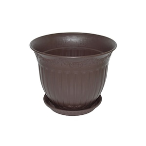 Set ghiveci cu farfurie rotund NAPOCHIM, polipropilena, 45 cm, bronz 