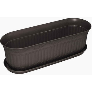 Jardiniera forma dreptunghiulara NAPOCHIM, polipropilena, 38 x 14 x 12 cm, negru