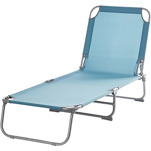 Sezlong gradina Curacao, otel, 186 x 57.5 x 79 cm, albastru