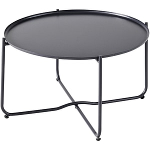 Masa terasa GOODHOME Nova, otel, 60 x 36 x 36 cm, negru