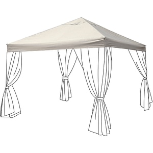 Pavilion terasa GOODHOME Preston, poliester, 300 x 300 x 300 cm, bej