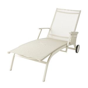 Sezlong de gradina, gri, 189 x 70 x 90 cm • GoodHome Santorin