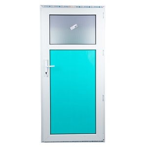 Usa termopan PVC interior/exterior, batanta, cu geam, 4 C, 1/3, alb, stanga, simpla deschidere, 88 x 195 cm • Extruplast