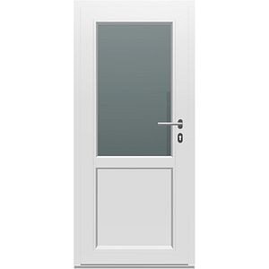 Usa exterior FENSTERWELT, cu geam, 4 camere, 2/3, stanga, PVC, 88 x 195 cm, alb