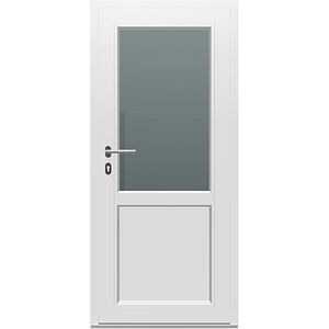 Usa exterior FENSTERWELT, cu geam, 4 camere, 2/3, dreapta, PVC, 88 x 195 cm, alb