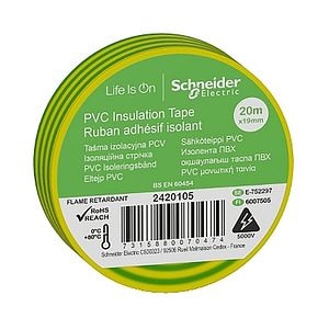Banda izolatoare PVC, 19mmX20m, galben/verde • Schneider Electric
