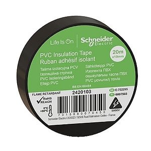 Banda izolatoare PVC, 19mmX20m, neagra • Schneider Electric