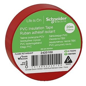 Banda izolatoare PVC, 19mmX20m, rosie  Schneider Electric