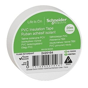 Banda izolatoare PVC, 19mmX20m, alba • Schneider Electric