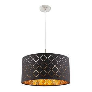Lustra tip pendul, Negru/Auriu, 60 W, 1 x E27 • Globo Clarke