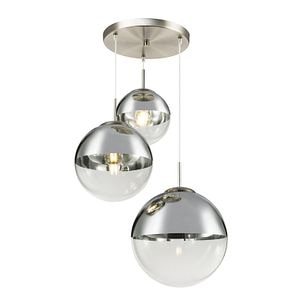 Lustra tip pendul, Nichel, 40 W, 3 x E27 • Globo Varus