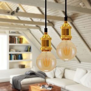 Lustra tip pendul, Auriu, 20 W, 1 x E27 • Sanico Polux