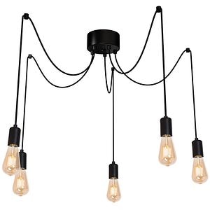 Pendul LUMINEX Spindel, E27, 5x60W, negru