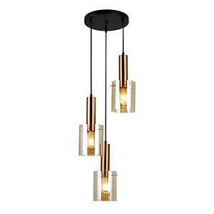 Lustra tip pendul, Negru/Alama, 40 W, 1 x E27 • Italux Sardo