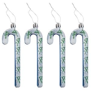 Set decoratiuni brad Bastonase de bomboane, 12 cm, 4 bucati, multicolor