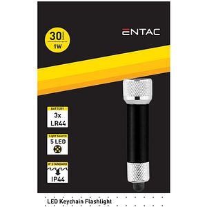 Lanterna LED ENTAC, 30 lm, 1W, IP44, negru