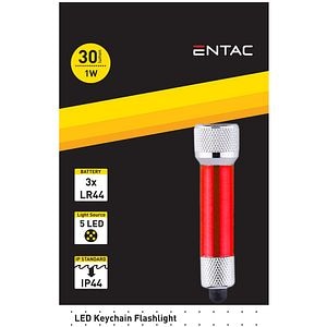 Lanterna Breloc LED ENTAC, 30 lm, 1W, IP44, rosu