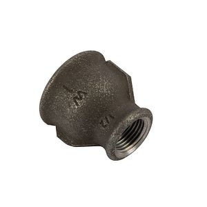 Mufa redusa, neagra, racord 1 x 1/2, filet interior-exterior