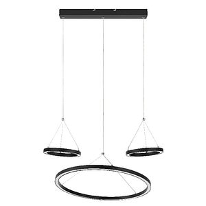 Lustra, Negru, 60 W, 3 x Integrat • GoodHome Taphao