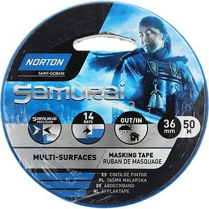 Banda adeziva multifunctionala NORTON Samurai, multisuprafete, 36mm x 50m, albastru