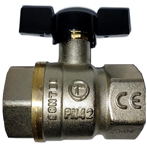 Robinet sferic cu clapa fluture PN40 1 FI FI, fonta, alama