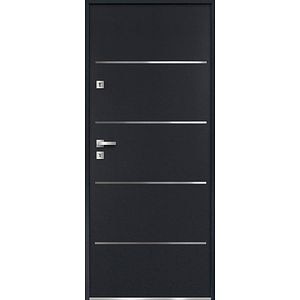 Usa de exterior pentru casa, metalica, gri, dreapta, 205 x 88 cm • Fortia Cecina
