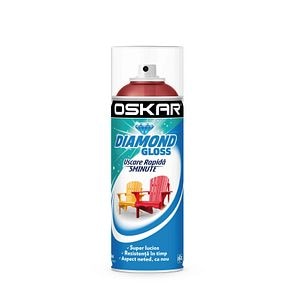 Vopsea spray, rosu aprins, 400 ml, Oskar Diamond Gloss