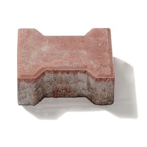 Pavaj dublu T, beton, rosu, 20 x 16.5 x 6 cm • Symmetrica