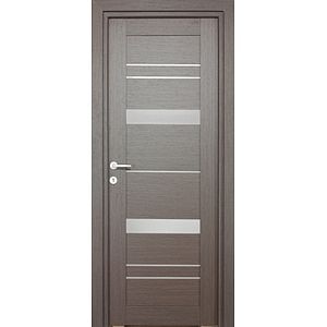 Usa interior Amyra, cu geam, reversibila, MDF, 68 x 203 cm, maro inchis