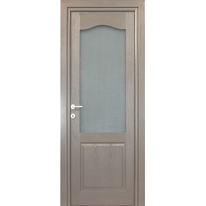 Usa de interior cu geam, antracit, reversibila, mdf, 203 x 78 cm, toc inclus • Anatolia