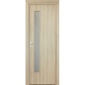 Usa de interior cu geam, maro, reversibila, mdf, 203 x 88 cm, toc inclus  Karpat